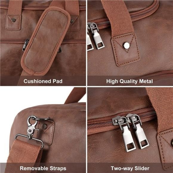Duffel Backpack with Shoe Pouch, Waterproof Bags  Backpack for Men Women-Brown main image 6